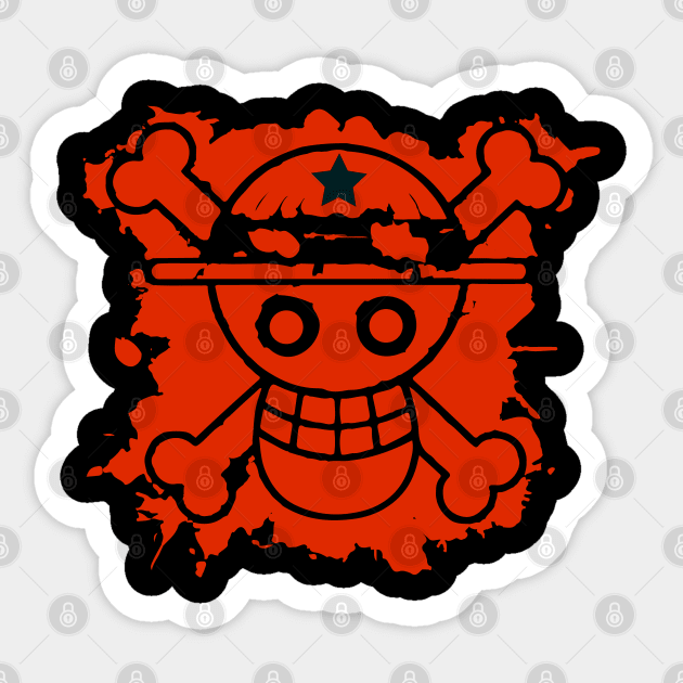 ONE PIECE RED Sticker by BY TRENDING SYAIF